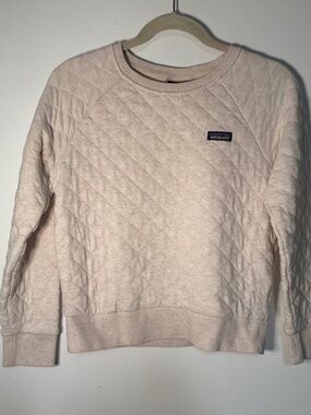 Patagonia Jumper Women's XS Beige Bone Organic Cotton Quilt Crew Pullover